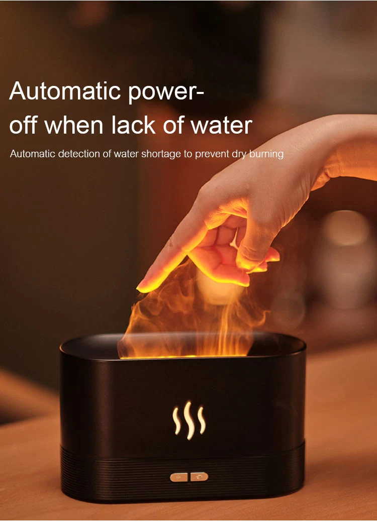 3D Fire Flame Aroma Diffuser 180ml Portable Humidifier Fire Diffuser Mini Flame Air Diffuser